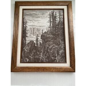 Gustave Dore Woodlock Engraved/Stag With Frame - The Falls Of Niagara